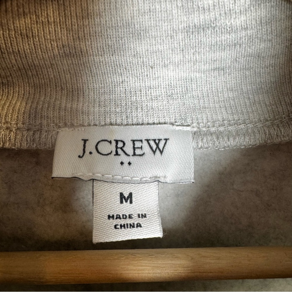 J. Crew Light Gray Cowl Neck Sweatshirt Button Accents Medium Capsule Staple - Picture 4 of 8